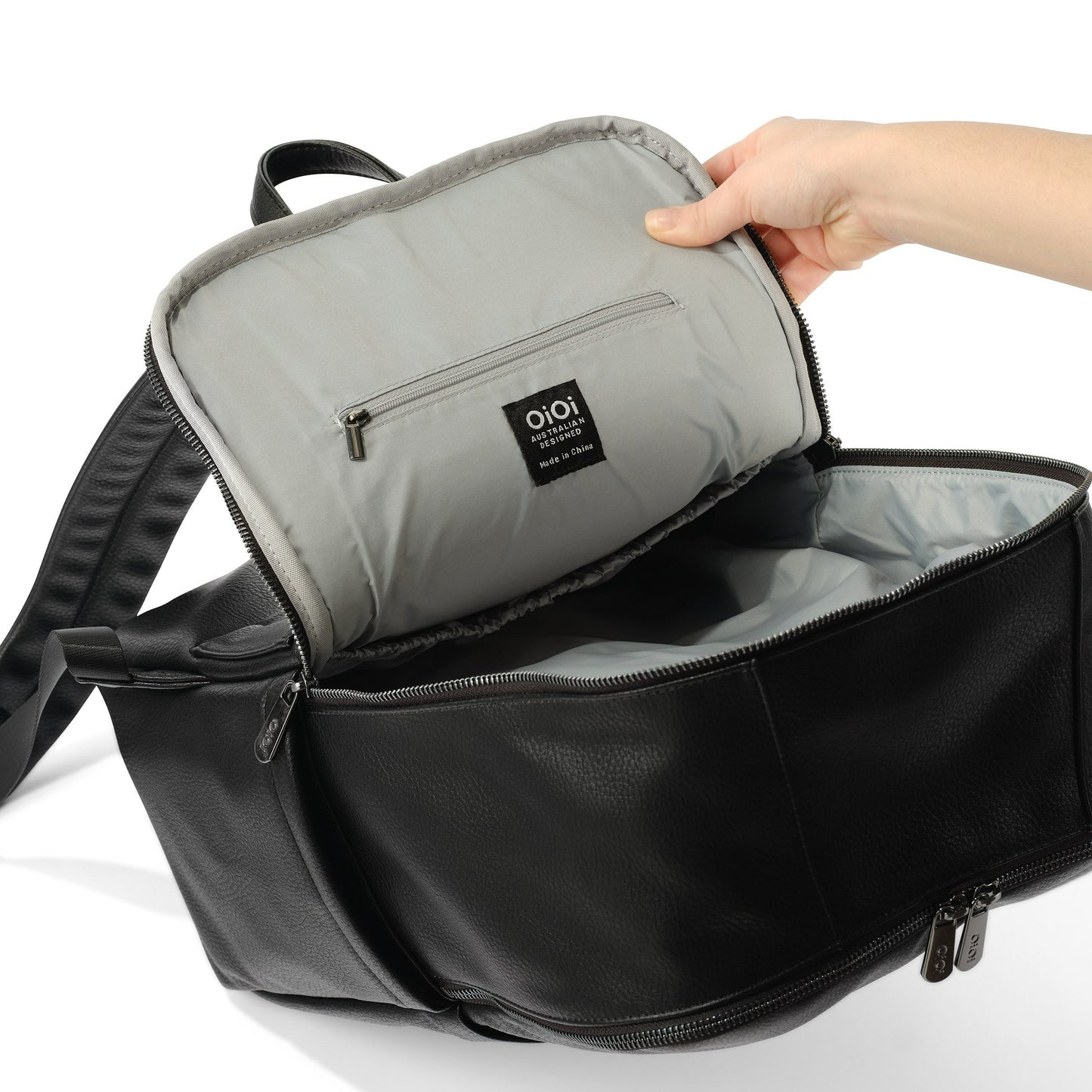 Multitasker Diaper Backpack - Black Vegan Leather