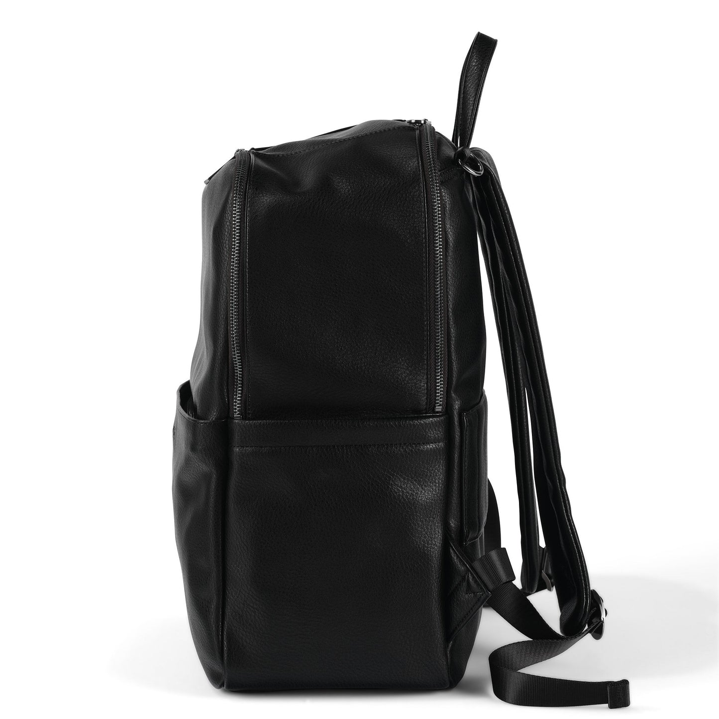Multitasker Diaper Backpack - Black Faux Leather