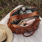 Carry All Diaper Bag - Tan Vegan Leather