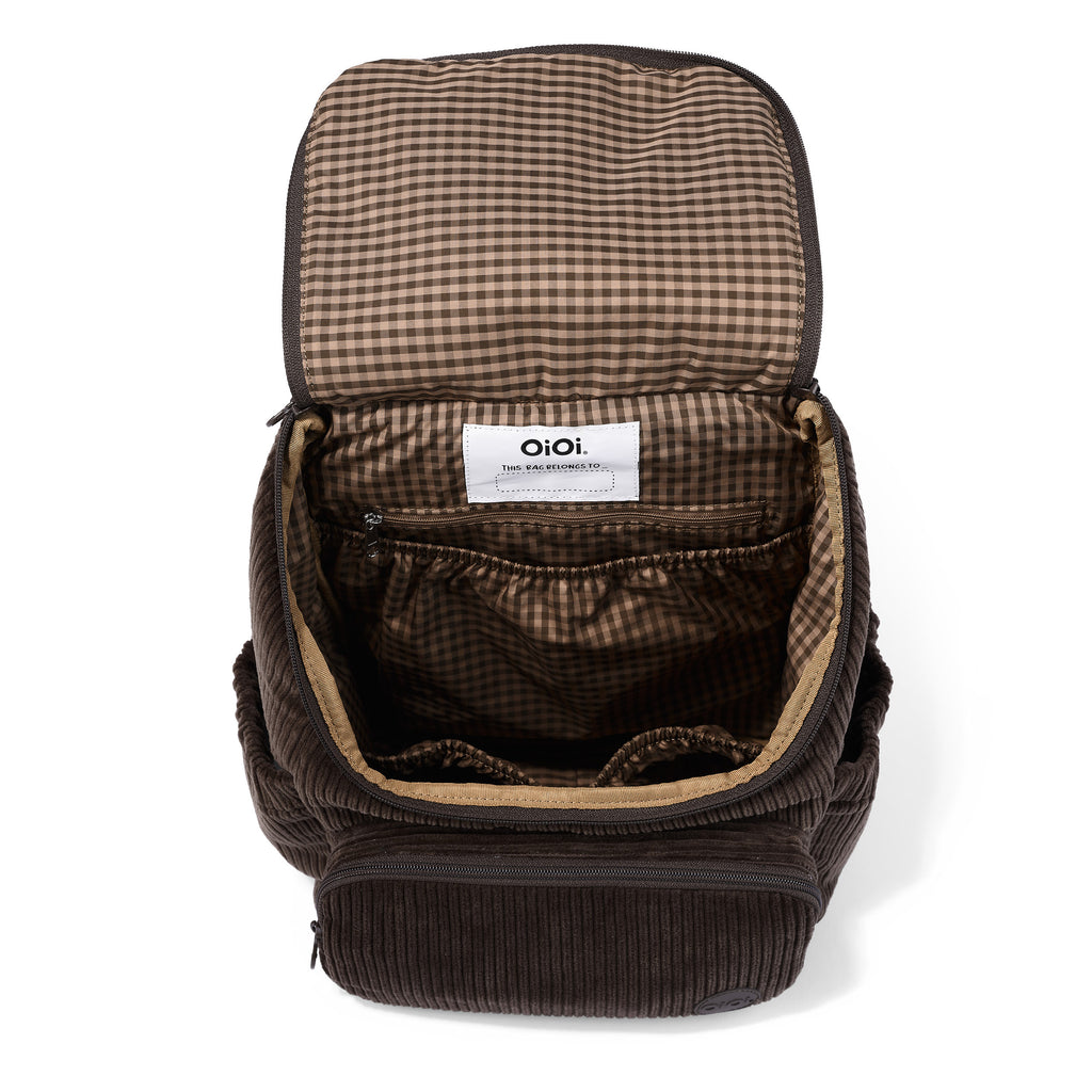 Signature Kids Backpack - Chocolate Brown Corduroy OiOi