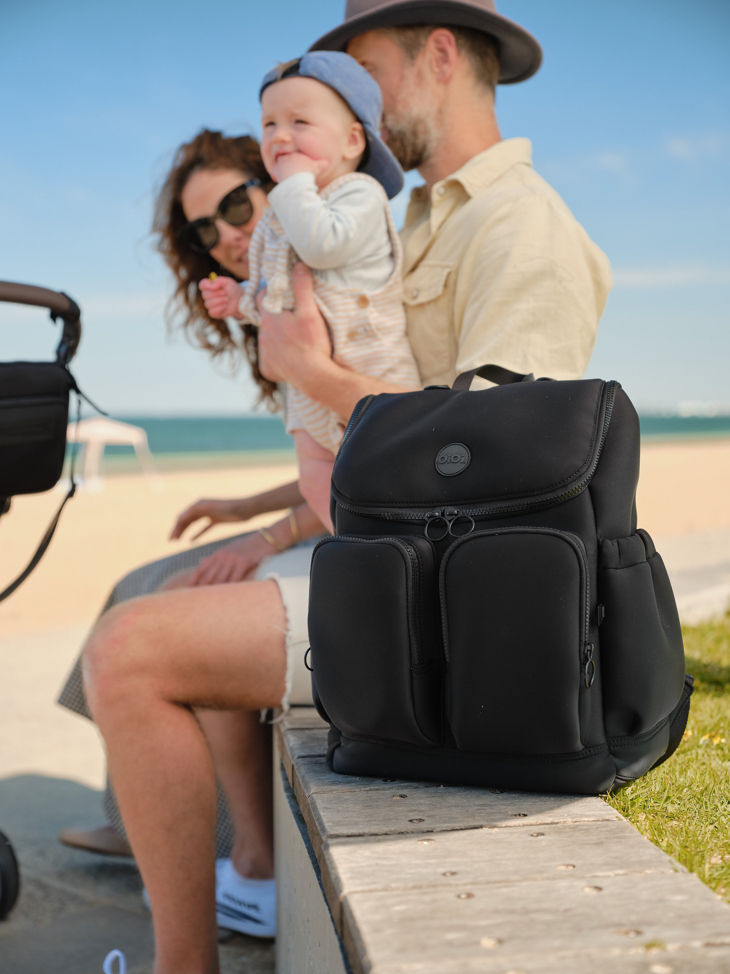 Signature Diaper Backpack - Black Neoprene