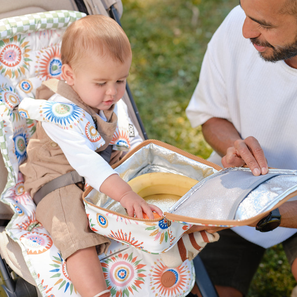 Stroller Strap Cover Set - Sunburst/Green Check
