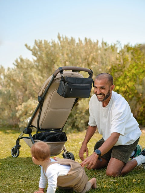 Multitasker Stroller and Pram Organisaer/Caddy - Black Weatherproof