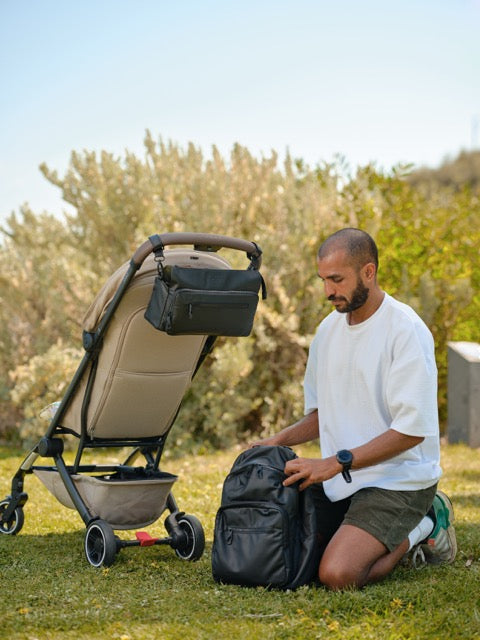 Multitasker Stroller and Pram Organisaer/Caddy - Black Weatherproof