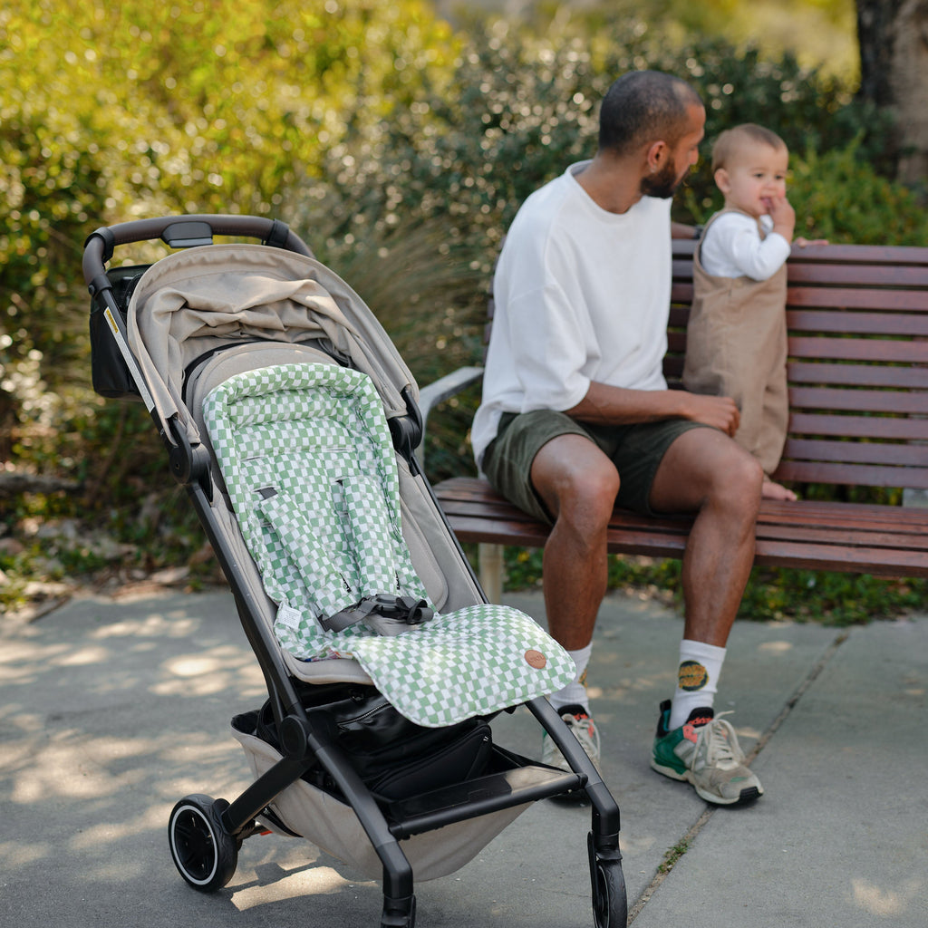 Stroller Strap Cover Set - Sunburst/Green Check