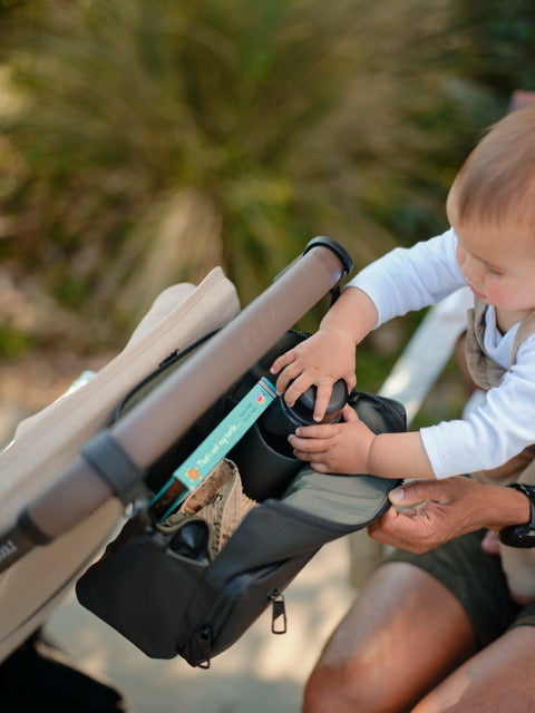 Multitasker Stroller and Pram Organisaer/Caddy - Black Weatherproof