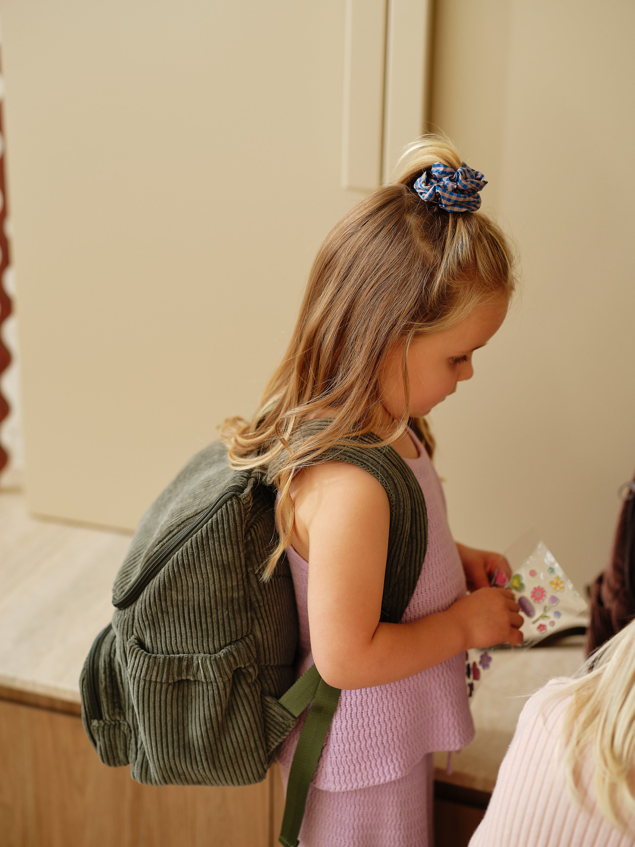 Signature Kids Backpack - Moss Green Corduroy OiOi