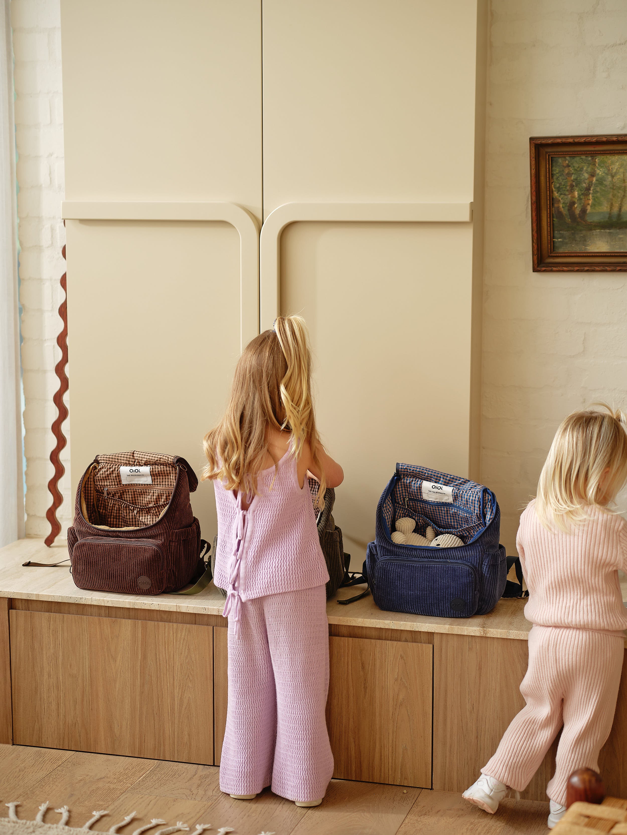 Signature Kids Backpack - Chocolate Brown Corduroy OiOi