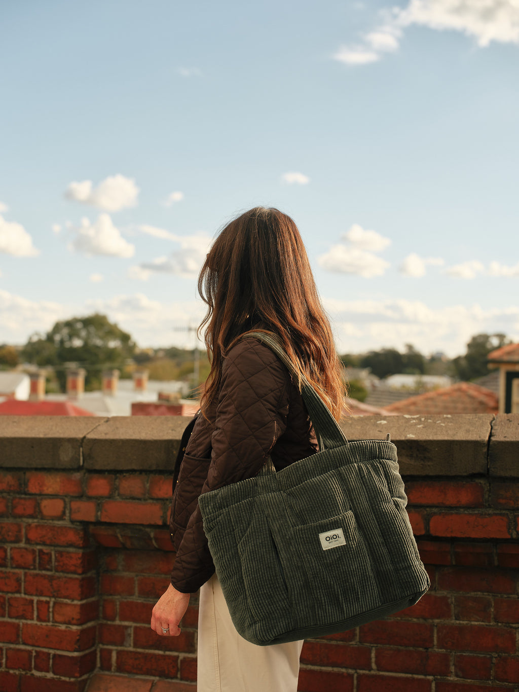 Everyday Tote - Moss Green Corduroy OiOi