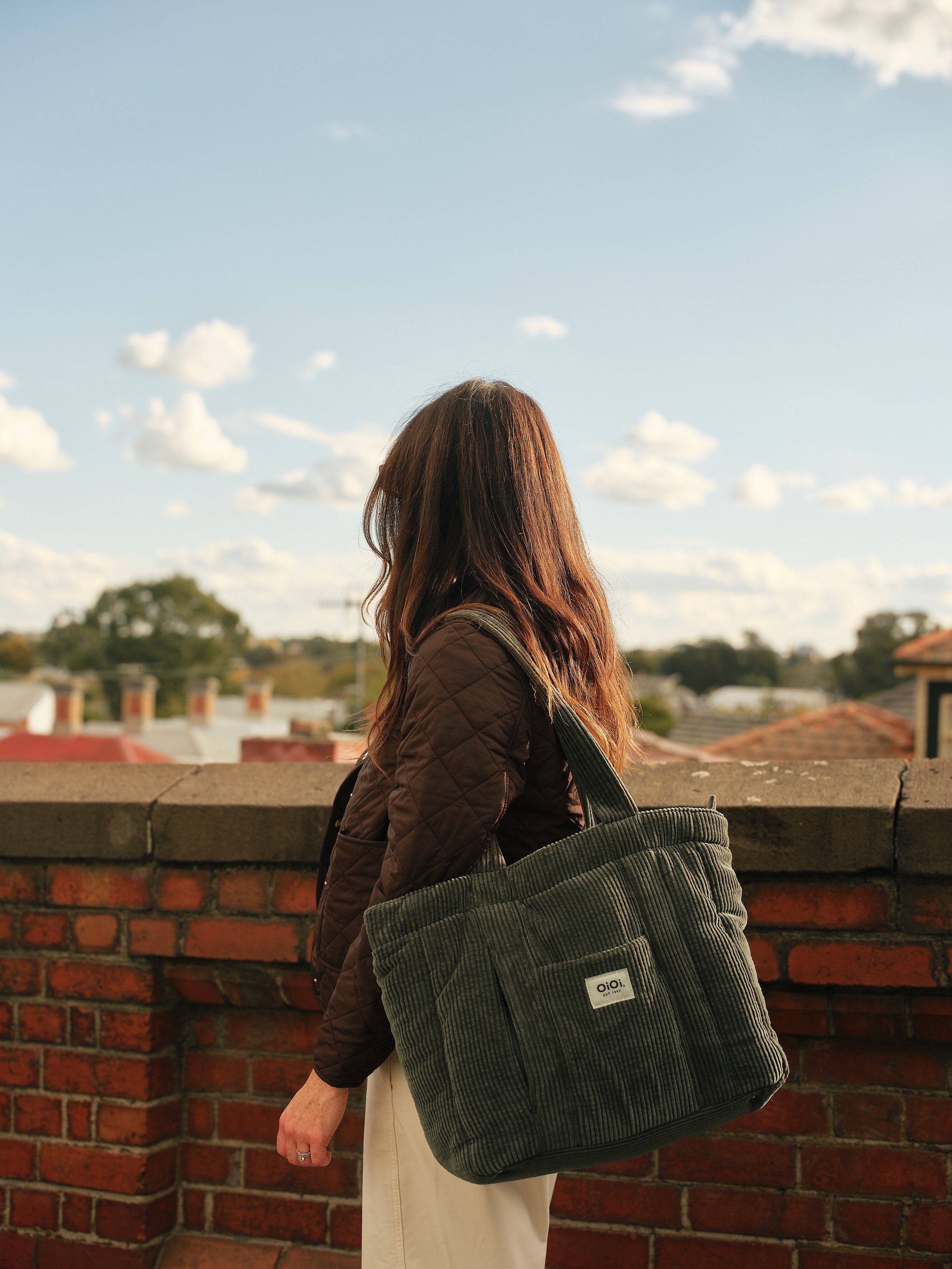 Everyday Tote - Moss Green Corduroy OiOi
