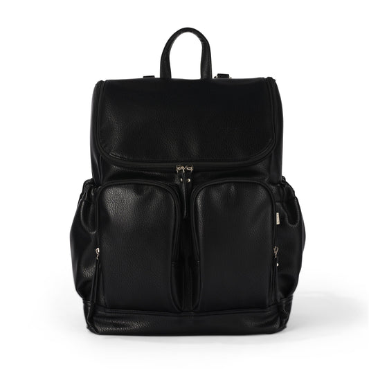 Signature Diaper Backpack - Black Dimple Vegan Leather