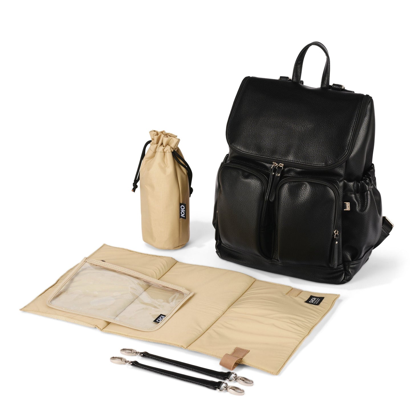 Signature Diaper Backpack - Black Dimple Vegan Leather
