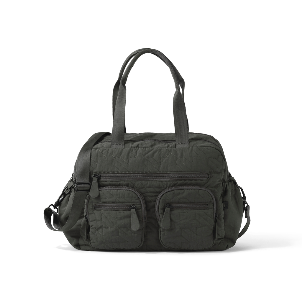 Carry All Bag - Olive Houndstooth Quilted Nylon