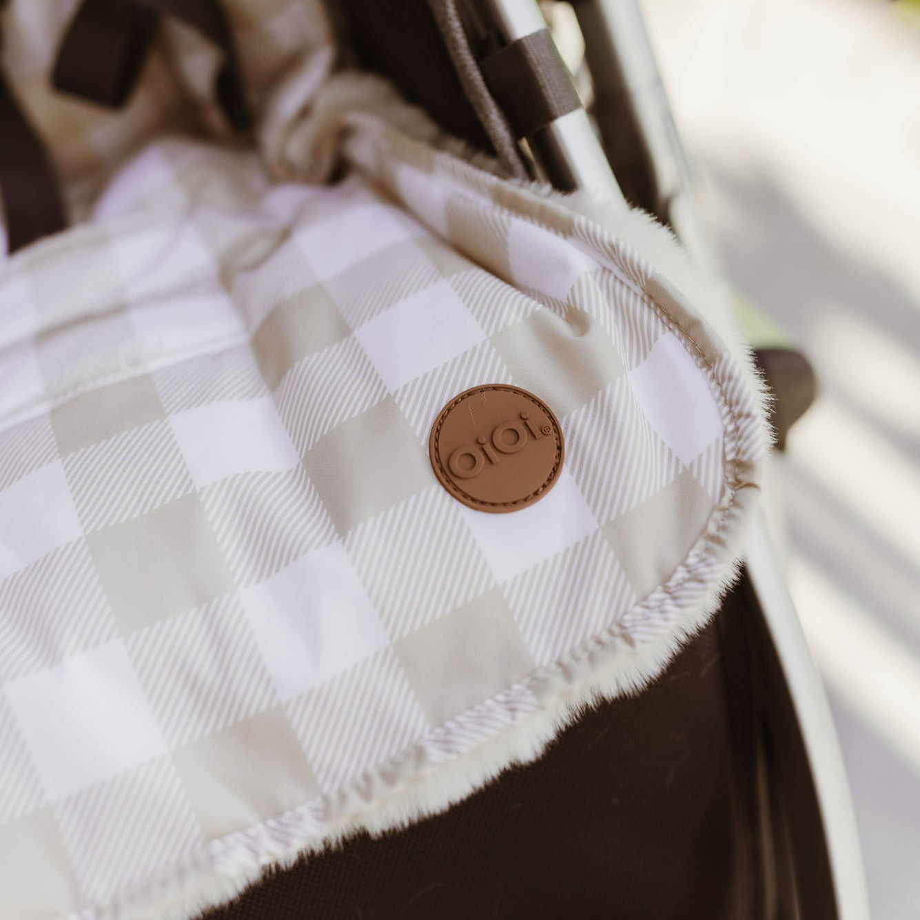 Cozy Fleece Stroller Liner - Beige Gingham