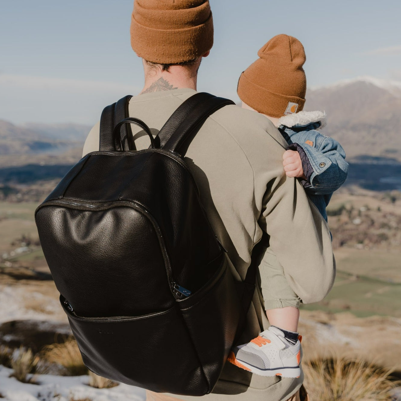 Multitasker Diaper Backpack - Black Vegan Leather