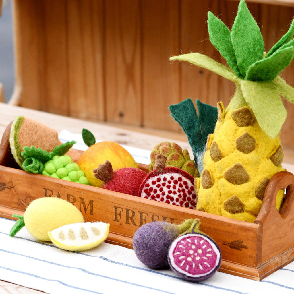 Felt Vegetables and Fruits Set - 12 pieces