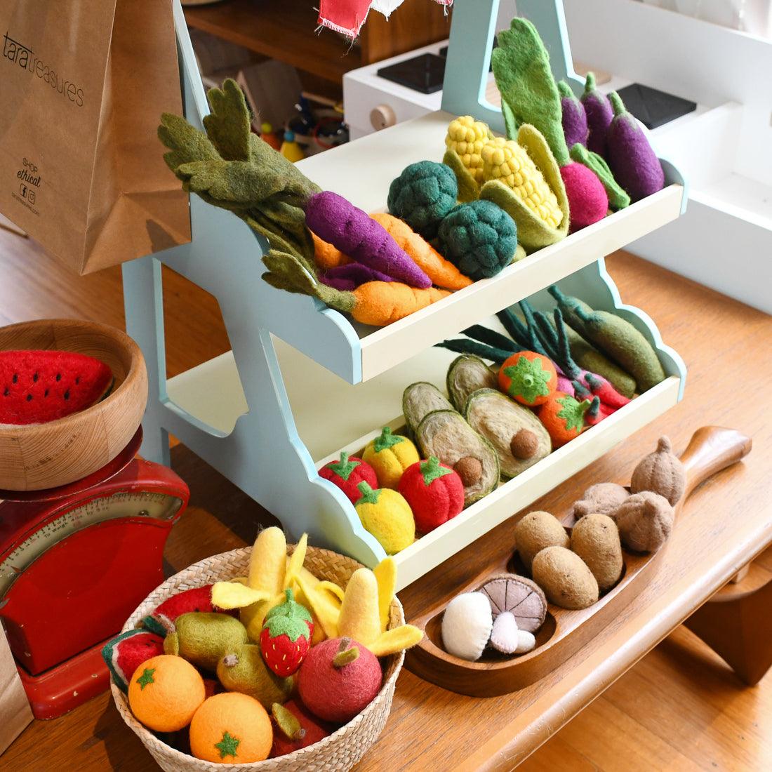 Felt Vegetables and Fruits Set - 11 pieces