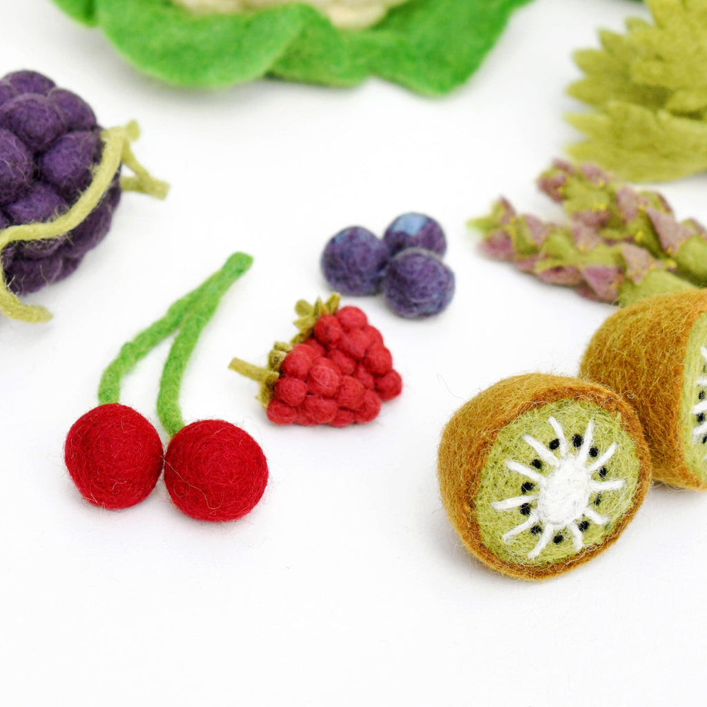 Felt Vegetables and Fruits Set - 15 pieces