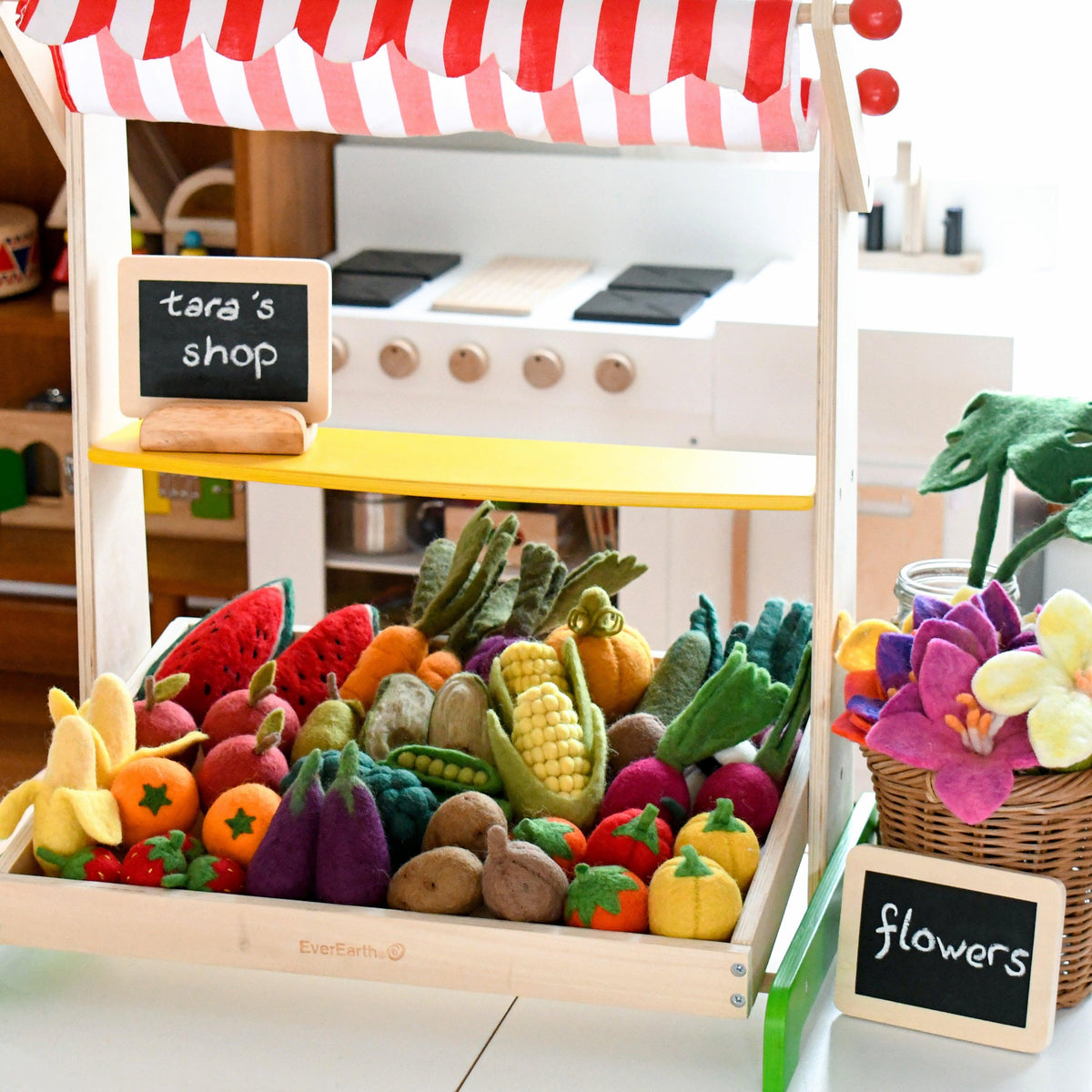 Felt Vegetables and Fruits Set - 14 pieces