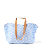 Fold-Up Shopping Tote - Blue Check