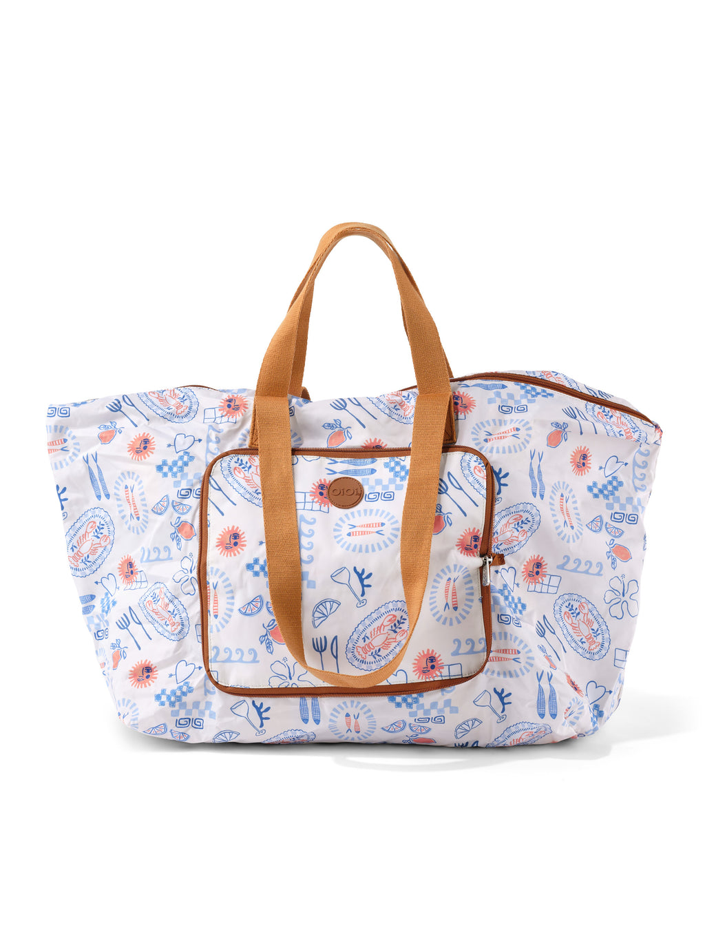 Fold-Up Shopping Tote - Mediterranean
