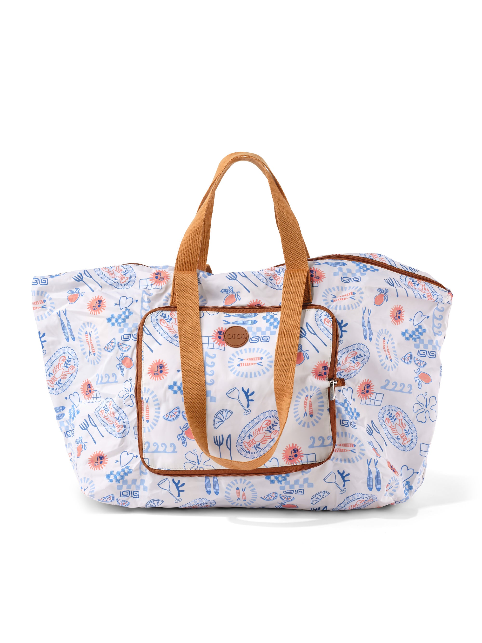 Fold-Up Shopping Tote - Mediterranean
