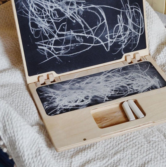 Wooden Laptop with Chalkboard