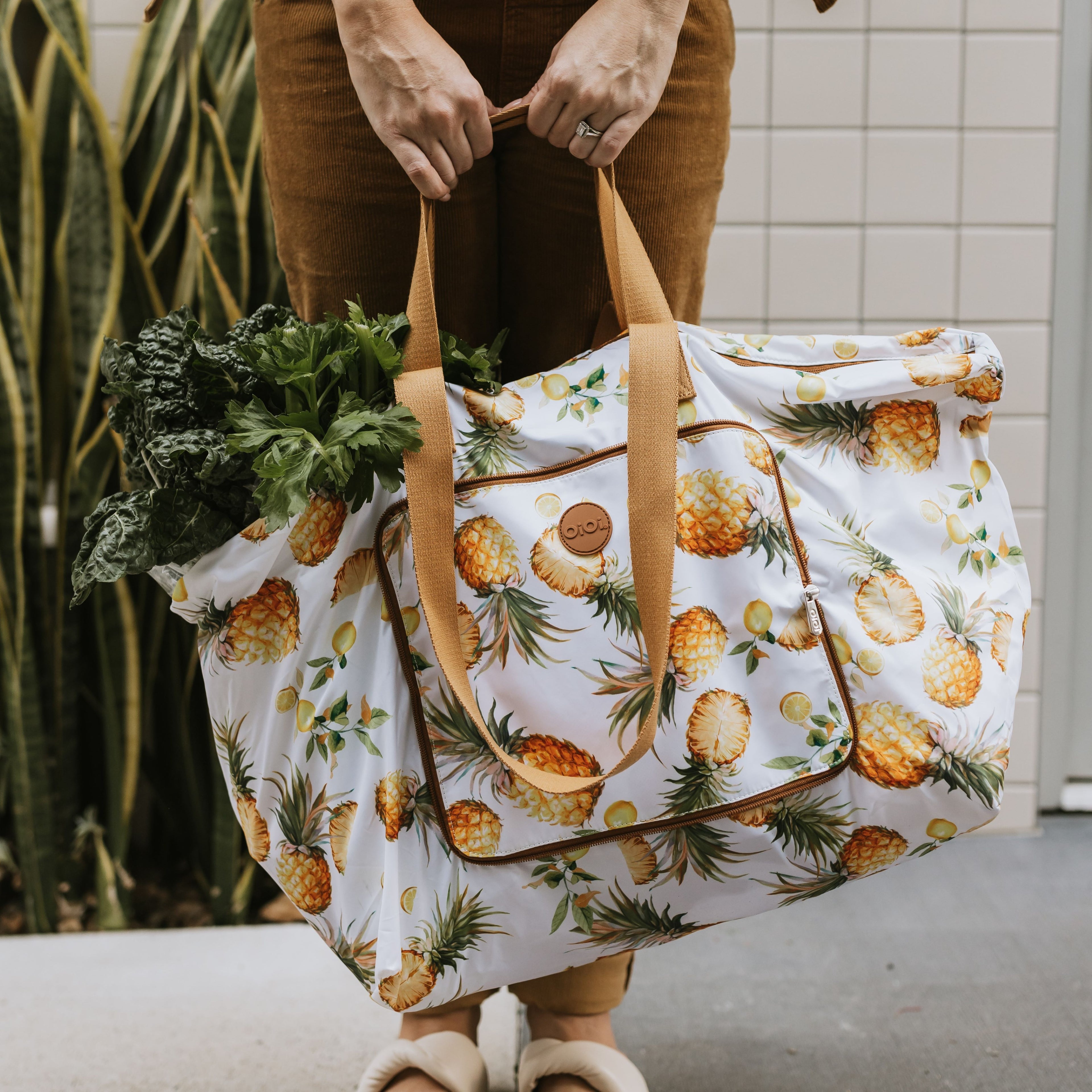 Fold-Up Shopping Tote - Pineapple