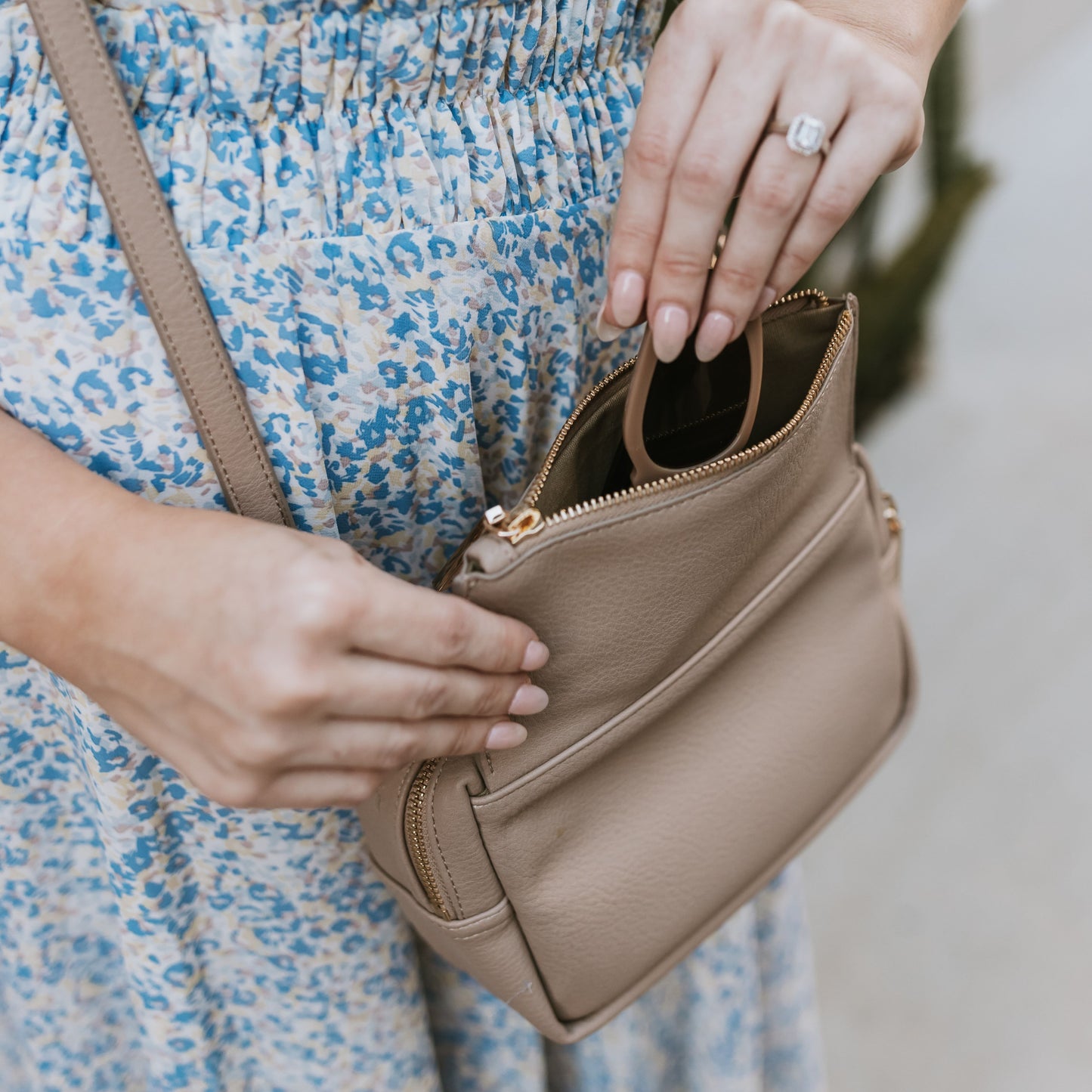 Playground Cross-Body Bag - Oat Dimple Vegan Leather