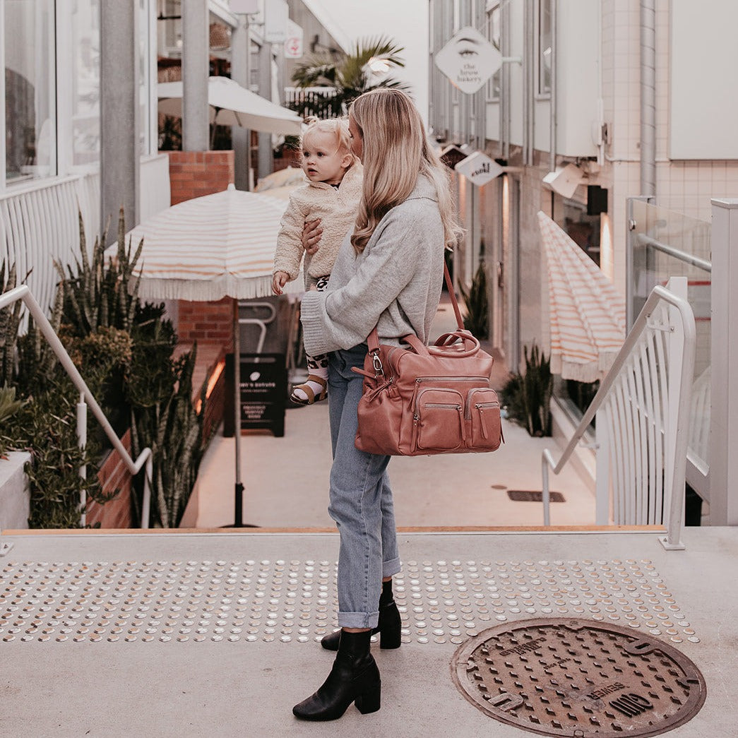 Carry All Diaper Bag - Dusty Rose Vegan Leather