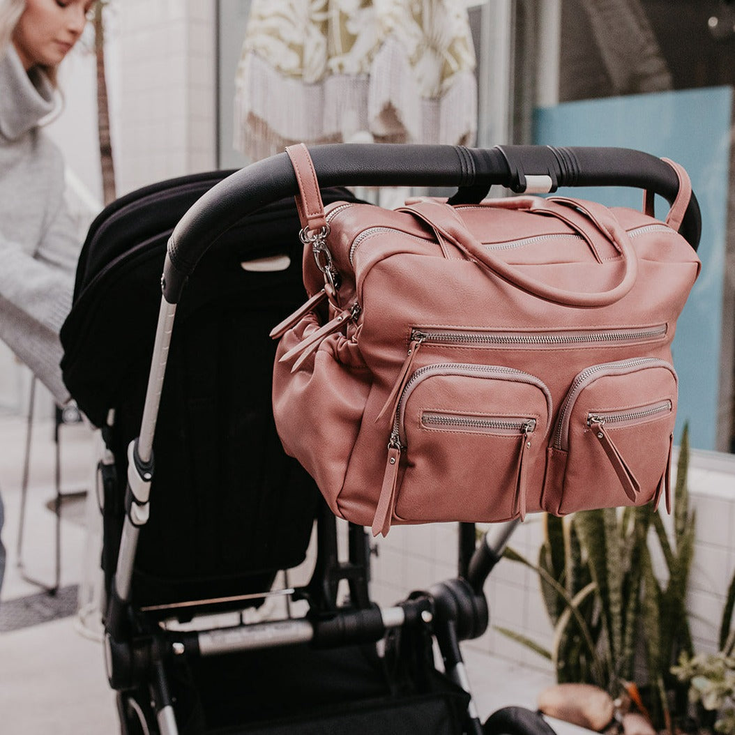 Carry All Diaper Bag - Dusty Rose Vegan Leather