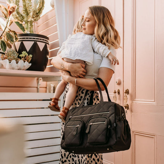 Carry All Diaper Bag - Black Diamond Quilt