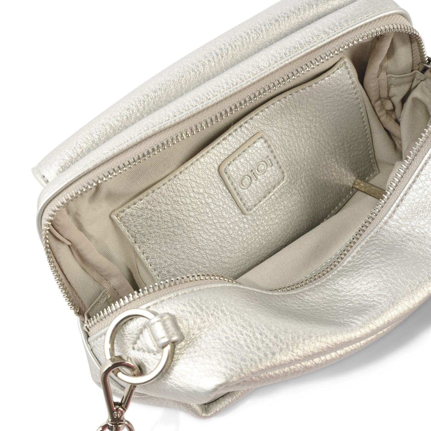 Playground Cross-Body Bag - Silver Dimple Vegan Leather