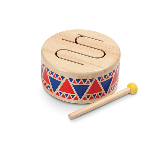 The Solid Drum is made from natural rubberwood and stained with non-toxic water-based pigments. Free from harmful chemicals and sharp edges the toy is safe for all little ones.