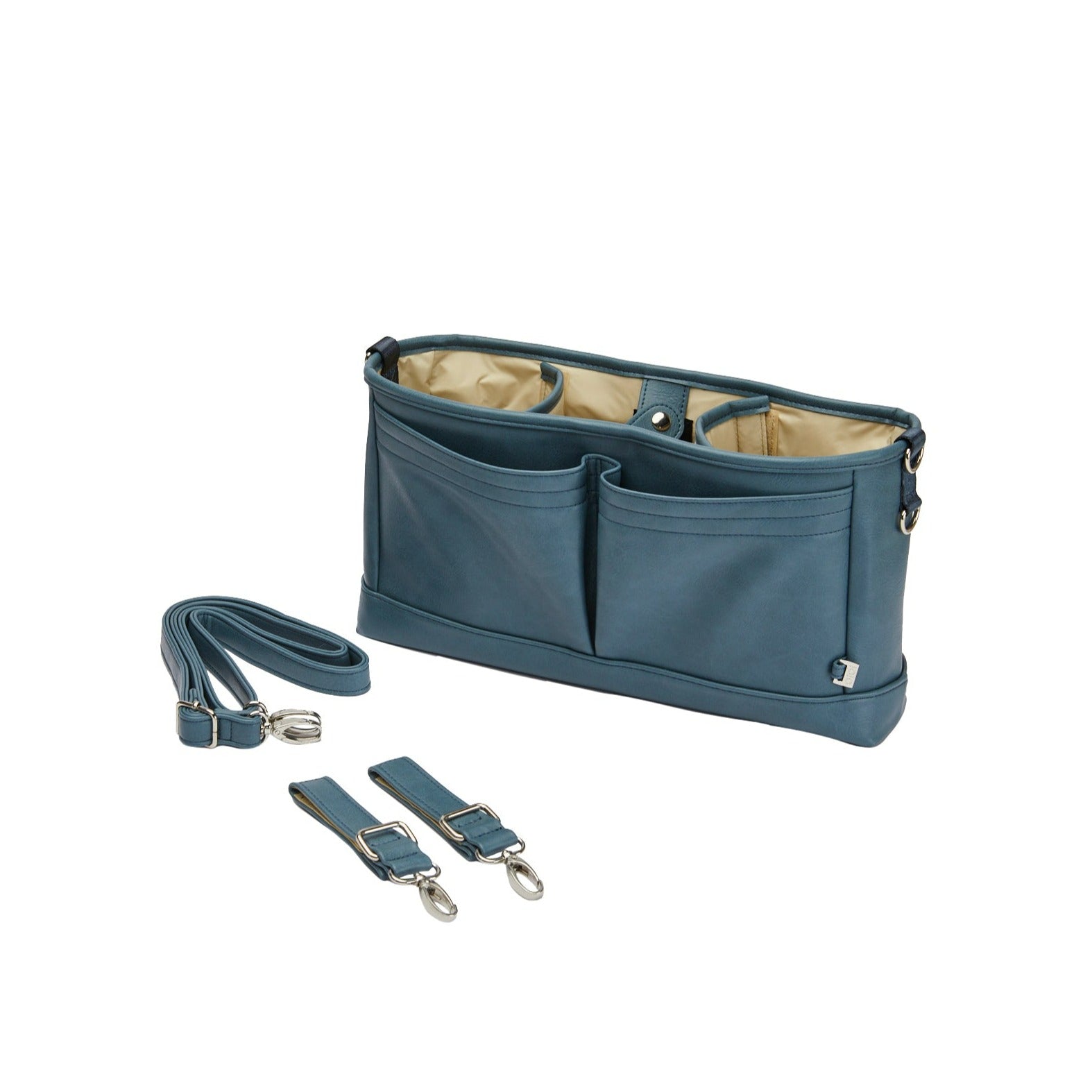 Signature Stroller and Pram Organiser/Caddy - Stone Blue Vegan Leather