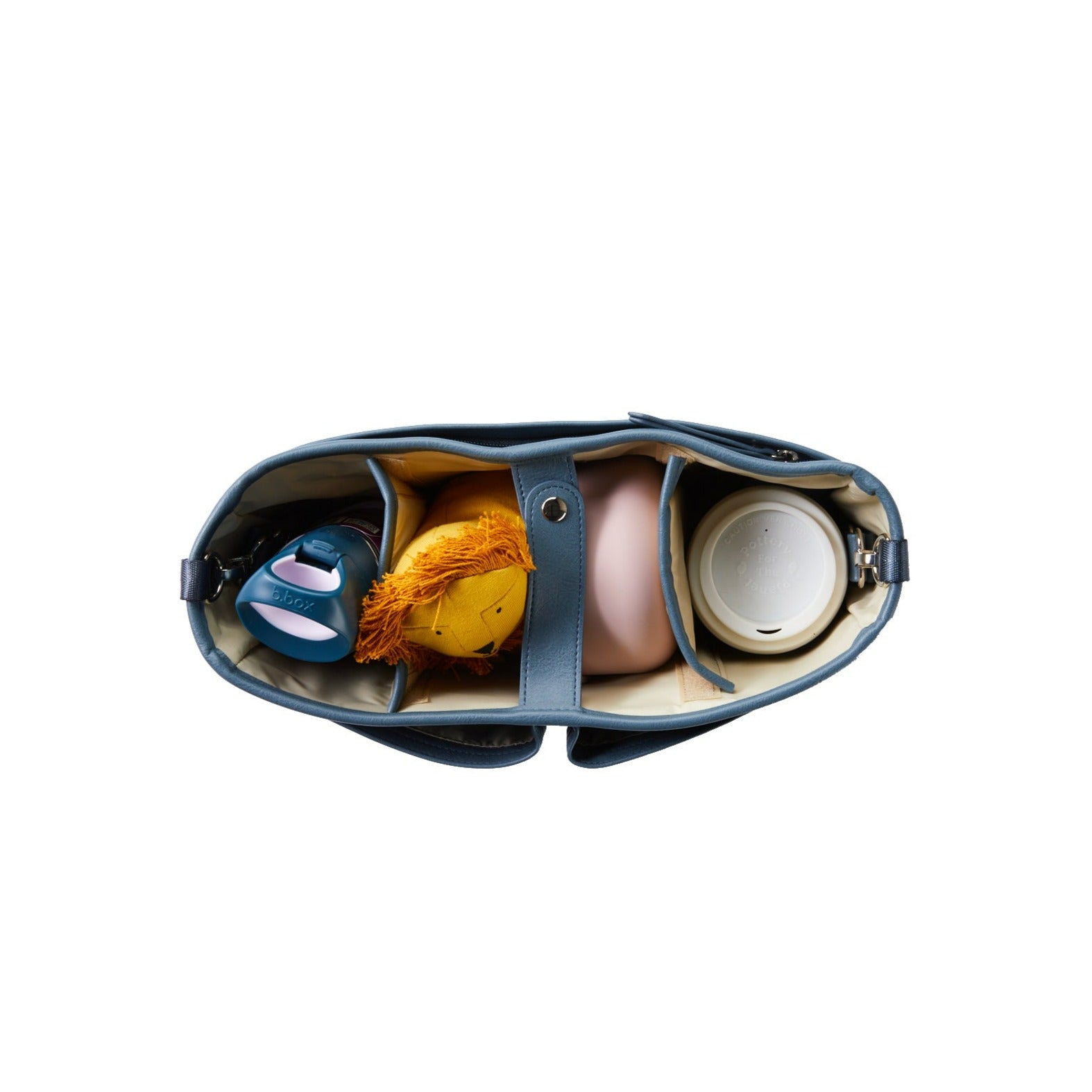 Signature Stroller and Pram Organiser/Caddy - Stone Blue Vegan Leather