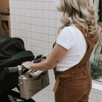 Signature Stroller and Pram Organiser/Caddy - Taupe Vegan Leather